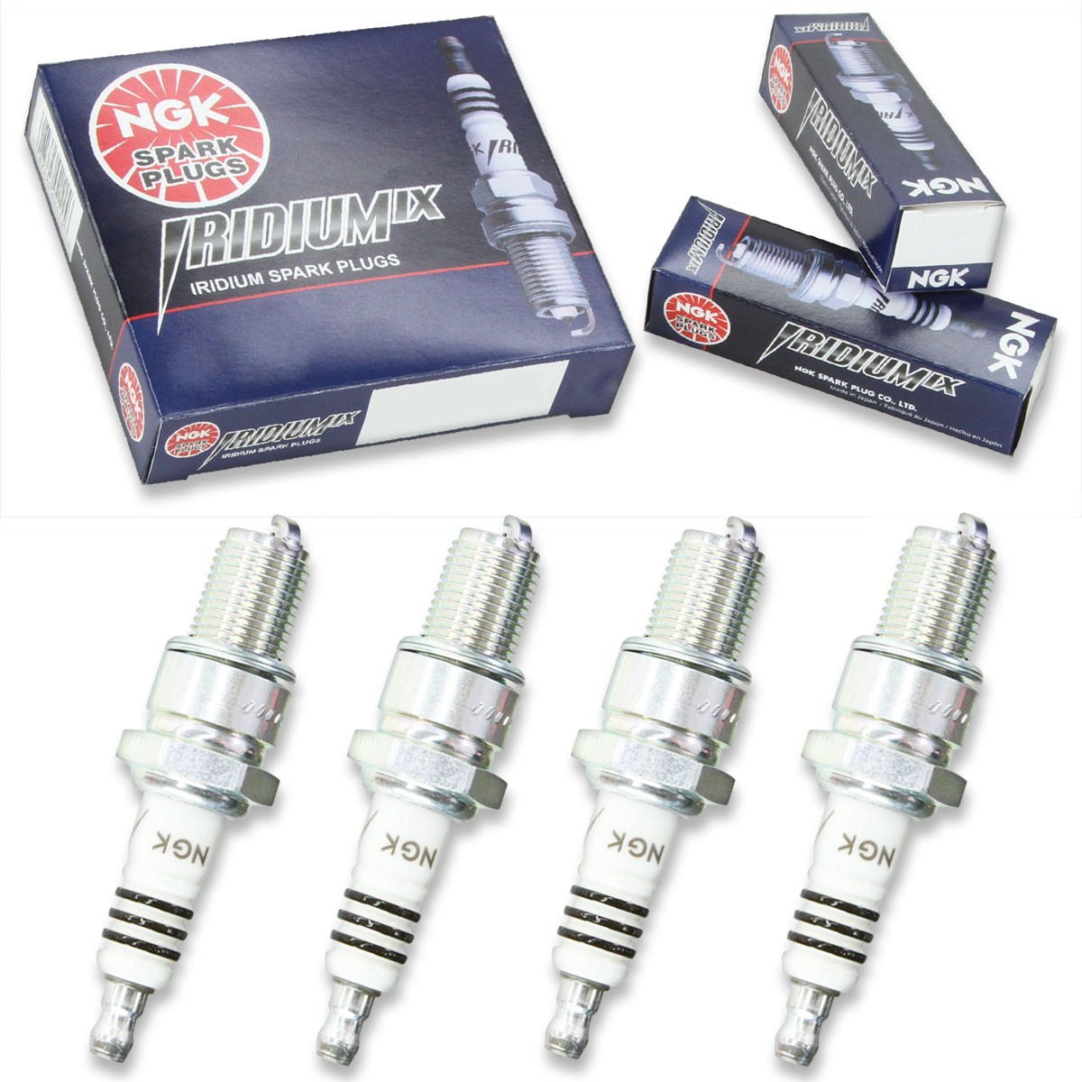 4pcs 83-85 Kawasaki KDX200 NGK Iridium IX Spark Plugs 198cc 12ci KDX200A Kit qw