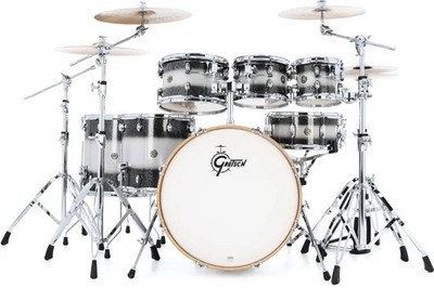 Gretsch Drums Catalina Maple 7-piece Shell Pack - Black Stardust Silver Sparkle