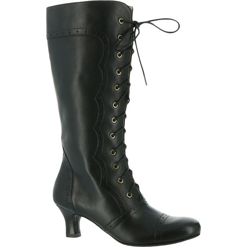 Array Womens Vintage Leather Tall Lace Up Knee-High Boots Shoes BHFO 2355 - Picture 1 of 7