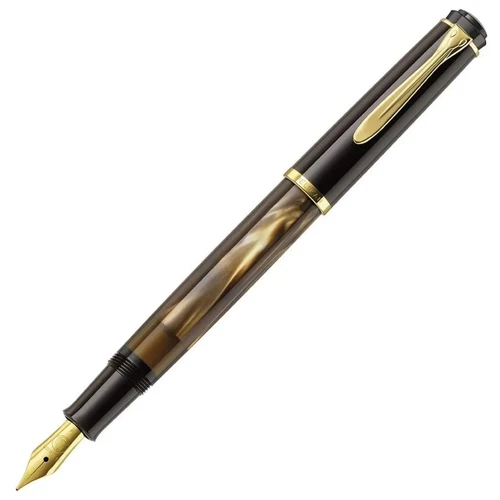 Japan NEW Pelikan Fountain Pen Fine Marble Brown Classic M200 Piston Filler