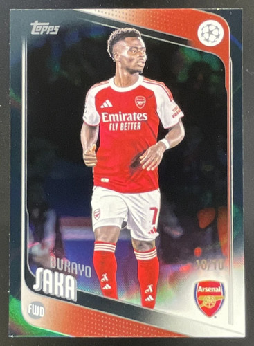2025-26 Topps UEFA Club Competitions Black Foil #12 Bukayo Saka /10