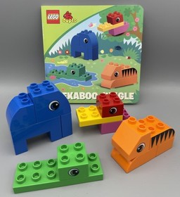 Retired 2013 LEGO Duplo Read & Build PEEKABOO JUNGLE with Book Set 10560