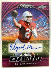 2025 Leaf Football Nation A New Dawn Pink Shimmer Auto 1/6 Elijah Brown #NA-EB1