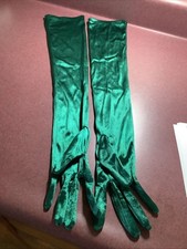 Dark Hunter Green Nylon   spandex opera 22 inch ladies gloves