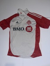 Adidas Toronto FC Soccer Shirt White with Red Sleeves MLS Logo Sz- Youth Medium
