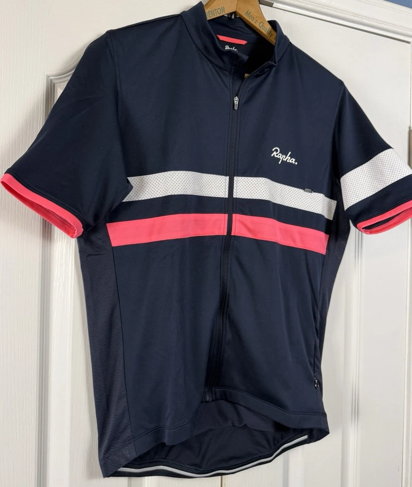 Jersey Rapha Brevet ligero cremallera ciclismo para hombre talla XL azul marino/rosa nuevo sin etiquetas Foto 3 de 4