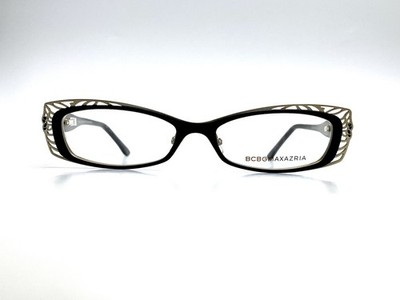 New BCBG Maxazria Black W Matte Retro Gold Cat Eye Glasses Aliya 50 16 125