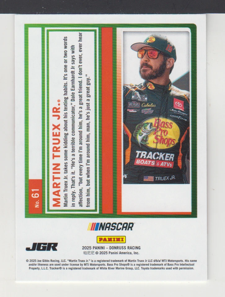 MARTIN TRUEX Jr. : DONRUSS 2025 - CARD # 61 - Image 2 of 2