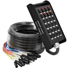 16 Channel XLR Snake Cable 50ft with TRS Returns 16x8 Audio Stage Box