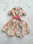 Vintage BARBIE LEARNS TO COOK #1634 LOGO DRESS WITH BELT, MATTEL 1965