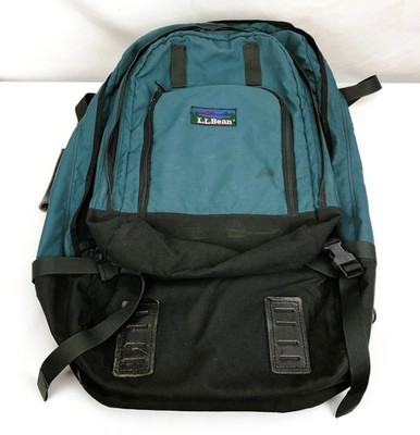 Vintage L.L. Bean Green Canvas Travel Duffle Backpack Convertible Leather Straps
