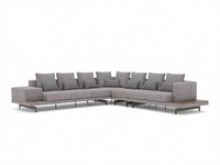 Grau Sofa Couch L-Form Designer Textil MöBel Polstersofa Wohnzimmer Neu