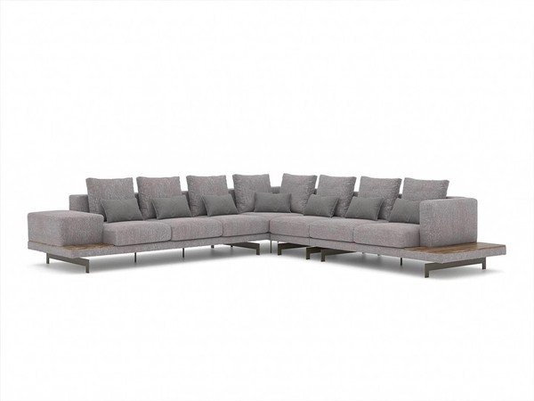 Grau Sofa Couch L-Form Designer Textil MöBel Polstersofa Wohnzimmer Neu-image