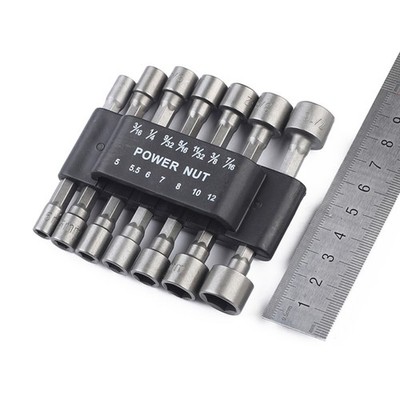14 Stk. 5-12 mm Socket Nut Impact Driver Adapter Bohrer 1/4 Zoll