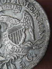 1836 Silver Capped Bust Half Dime, Large 5C, VF/XF Details