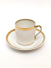 BIEDERMEIER TASSE Untertasse um 1830 Goldrand WEISS GOLD Kaffeetasse ANTIK