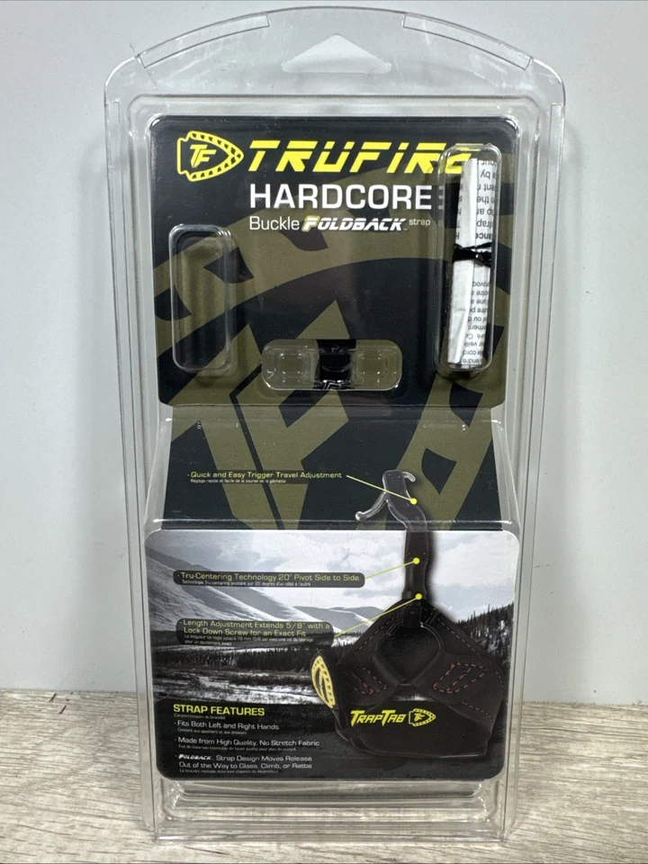 TruFire Hardcore Buckle Foldback Strap Compound Bow Index Release HDBBLKF NEW - Image 4 of 4