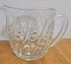 Vintage "Oyster & Pearl" ANCHOR HOCKING Clear Glass 4 1/2" Creamer/Milk Pitcher