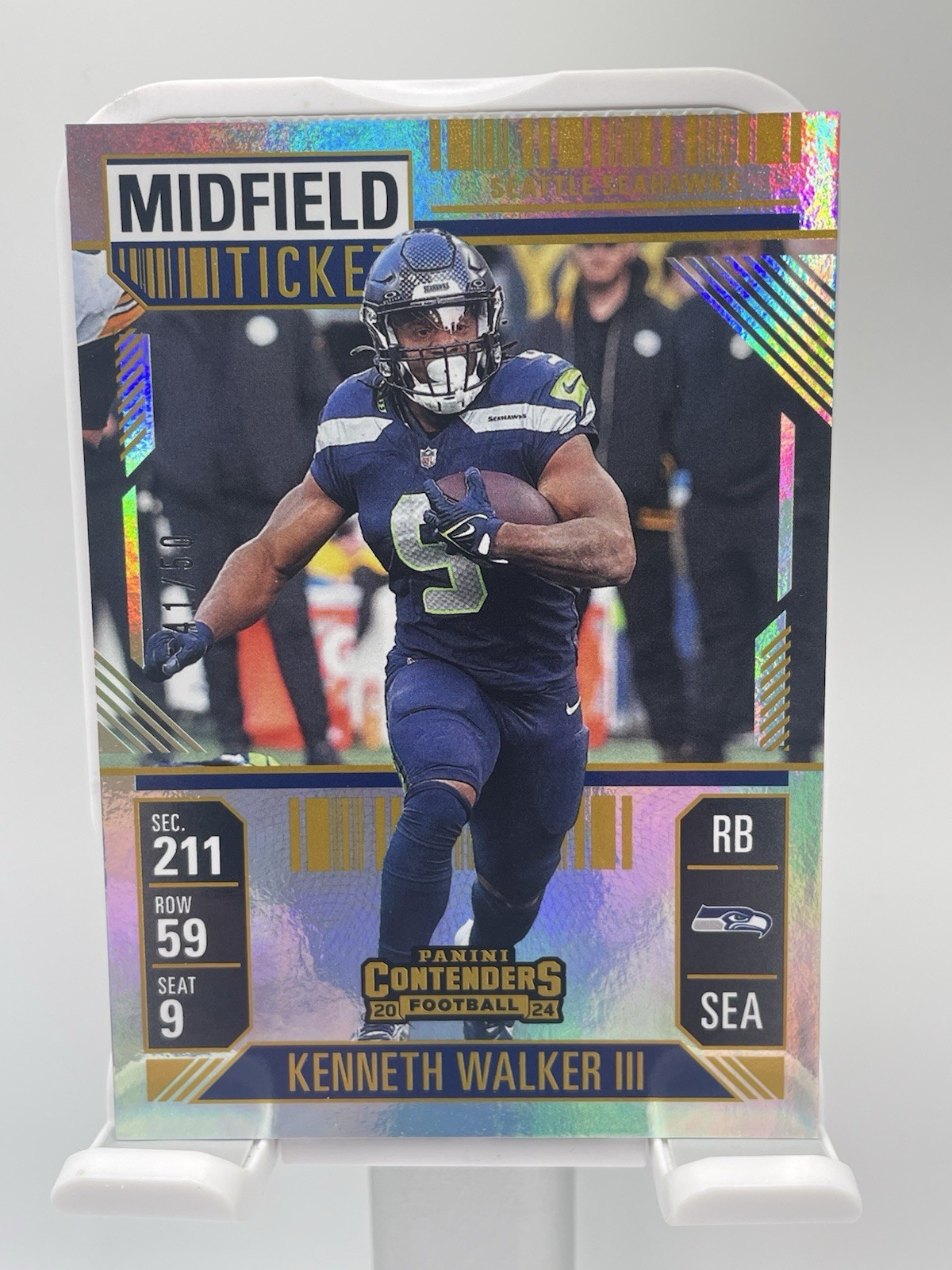 2024 Panini Contenders - Kenneth Walker III #89 Midfield Ticket /50