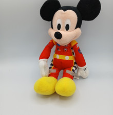 Disney Mickey Mouse Plush 9" Roadster Racer Red Jumpsuit Stuffed Animal Toy