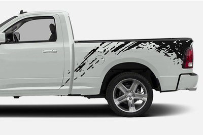 Fits Dodge Ram Side Bed Mud Splash Decals Both Sides Premium Vinyl