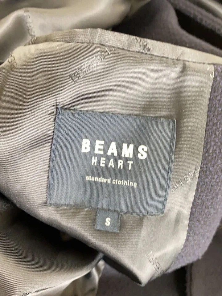 BEAMS HEART Coat Navy S Used - Image 3 of 4