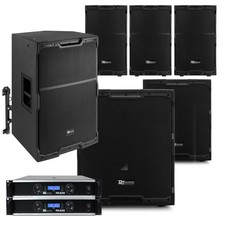 Club Sound System - 4x 12" Speaker Tops with 18" Subwoofers, Amplifiers & Mounts