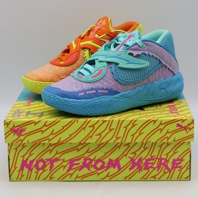 312130-01 Rick And Morty Puma MB05 Rickie Orange Electric Peppermint (Herren)