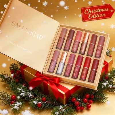 SAM SUGAR 12 Color Matte Liquid Lip Gloss Set Long Lasting Waterproof Makeup
