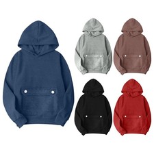 Womens Hoody Autumn Top Soft Sweatshirt Vacation Hooded Windproof Drawstring