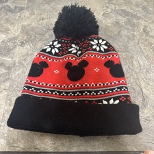 Disney Hat Girls O/S Mickey Mouse Snow Kids Winter Beanie EUC