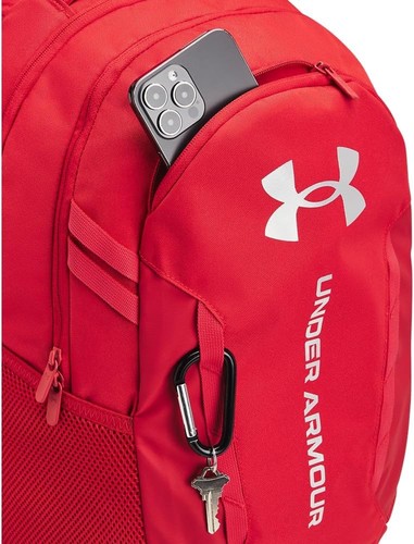 Under Armour UA Hustle 6.0 Unisex OSFM 16" Laptop Backpack, Red/Red/MTLC Silver - Picture 3 of 6