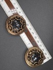 Vintage Large Fillagree Black Sequin Statement Pierced Earrings Bronze Goldtone — photo 8