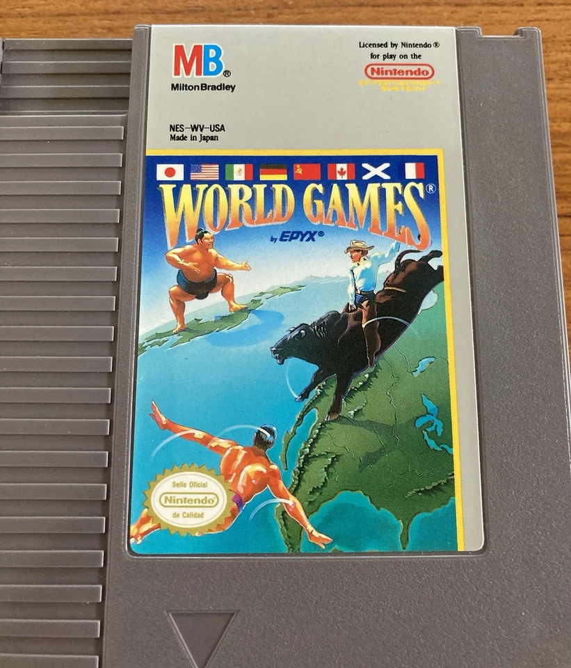 NES ~ WORLD GAMES ~ Nintendo Game 3 Screw NES-WV-USA Game Cart Only NTSC - Image 2 of 4