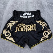 Pantaloncini da kickboxing Twins Special Muay Thai nero oro taglia XL Dragons MMA BJJ