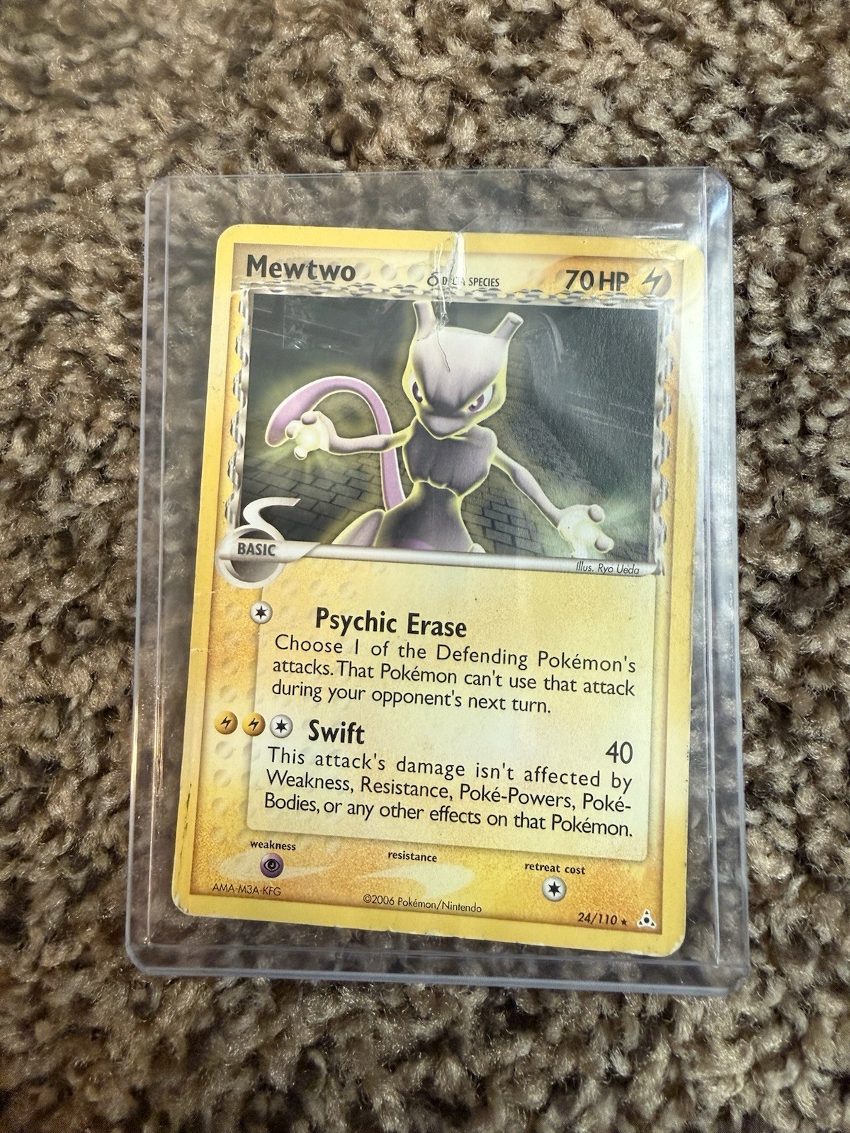 Pokemon TCG Mewtwo 24/110 EX Holon Phantoms Delta Species Rare English 70 HP