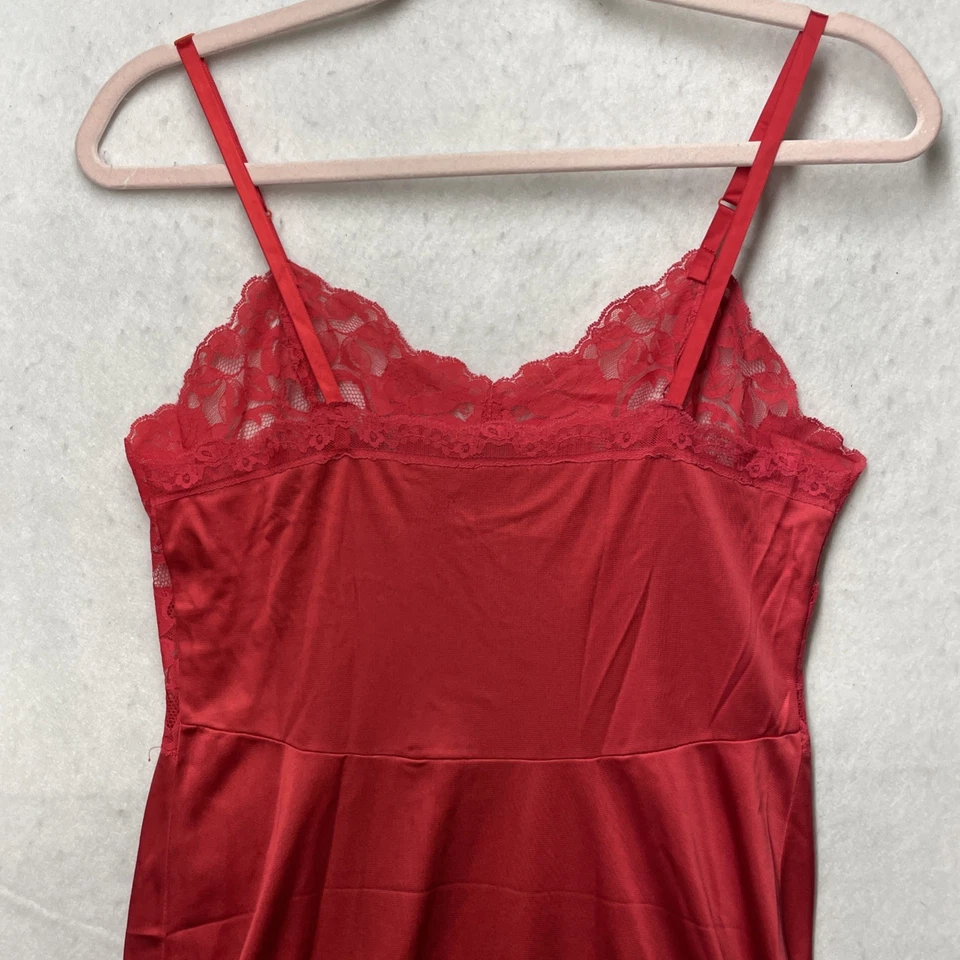 Vestido de encaje rosa roja de colección años 50 lencería sin cordones nailon coqueta casa babydoll Foto 2 de 4