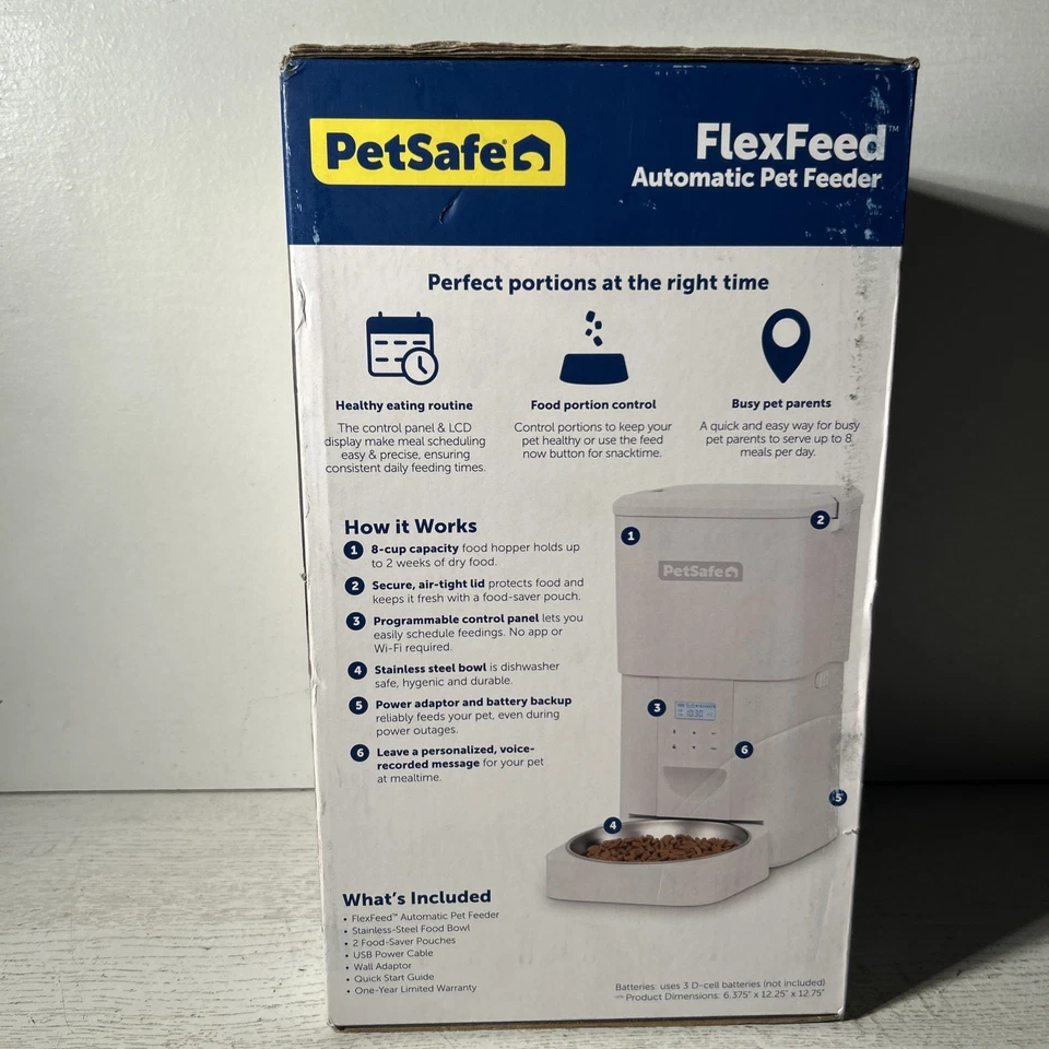 PetSafe Flex Feed Automatic Pet Feeder 8 Cup Capacity BRAND NEW SEALED - Image 4 of 4