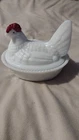 Vintage Westmoreland Hen On Nest 7"  White Milk Glass