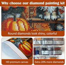 Christmas Ball Candle Diamond Art Painting Kits for Adults, Winter Diamond Pa...