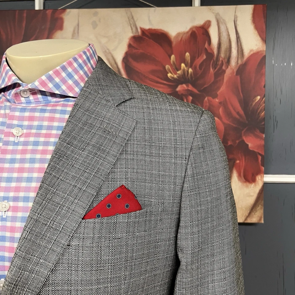 Chaqueta Blazer John W. Nordstrom Lana Seda Abrigo Deportivo Para Hombre 42L Largo Gris Foto 4 de 4