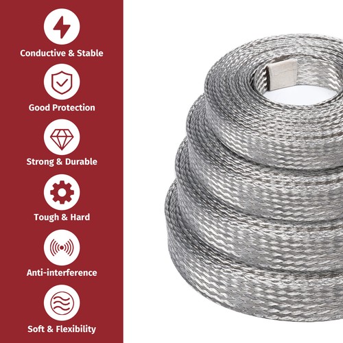 Tinned Copper Metal Shielding Braided Sleeve Cable Wire Sleeving Lot - Picture 3 of 18