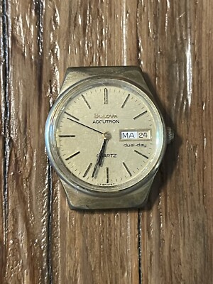 Vintage Bulova Accutron Quartz N9 10kt Watch Face Only
