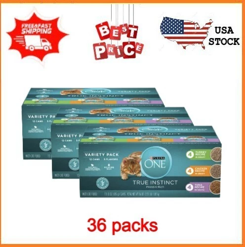 Purina ONE True Instinct, High Protein Variety Pack, Wet Cat Food, 3 oz Cans