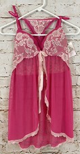 NEW Jessica Simpson Nightie Small Babydoll SET Lingerie Lace open Sheer panty