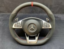Mercedes E Klasse W213 W238 Lenkradbezug Veloursleder Rot Streifen Mercedes E Klasse W213 W238 Lenkradbezug Veloursleder Rot Streifen