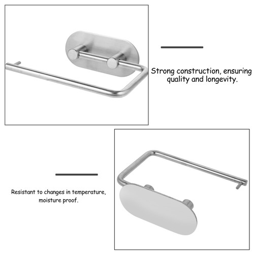 Self Adhesive 304 Stainless Steel Toilet Paper Holder Storage Bathroom Kitchen - Picture 12 of 12