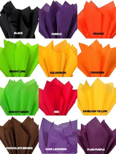 HALLOWEEN Colors Tissue Paper Sheets 15" x 20" Choose Color and Pack Amount - Picture 1 of 13