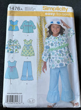 2014 Simplicity Easy Pattern 1476 Child's Dress Top Pants Jacket sz 3-8 Uncut
