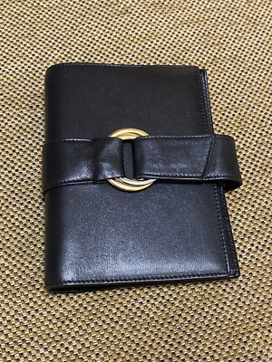 Cartier Trinity Tri-Fold Black Leather Folder ~ Mint -  Filofax